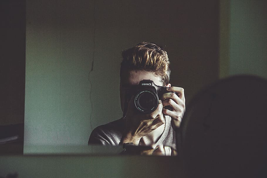 people, man, guy, camera, photographer, photography, mirror HD wallpaper