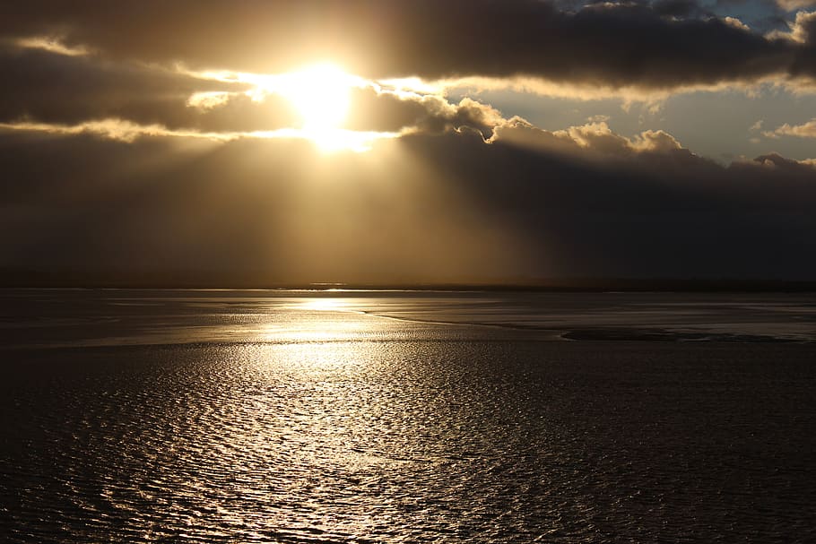 bay sum, sun, sunset, sky, cloud - sky, sunlight, scenics - nature HD wallpaper