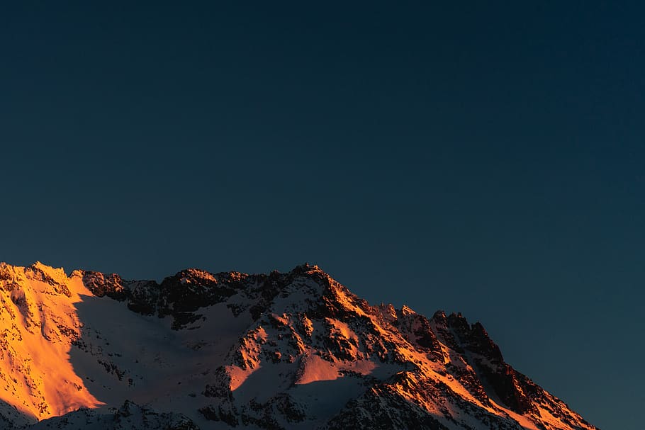 icy mountain scenery during sunset, sky, scenics - nature, beauty in nature HD wallpaper
