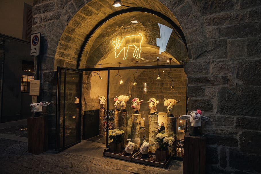 walkway, path, shop, crypt, window display, flagstone, sidewalk HD wallpaper