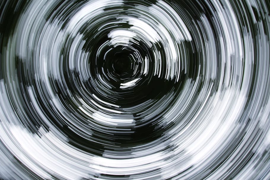 light, star, trail, long exposure, circle, white, black, abstract HD wallpaper