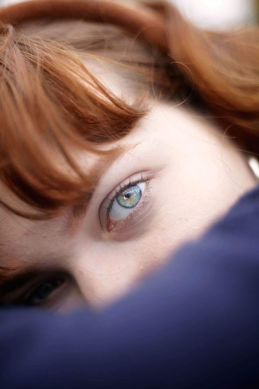 profile, close up, glow, sun, summer, red hair, portraits, eyeball HD wallpaper