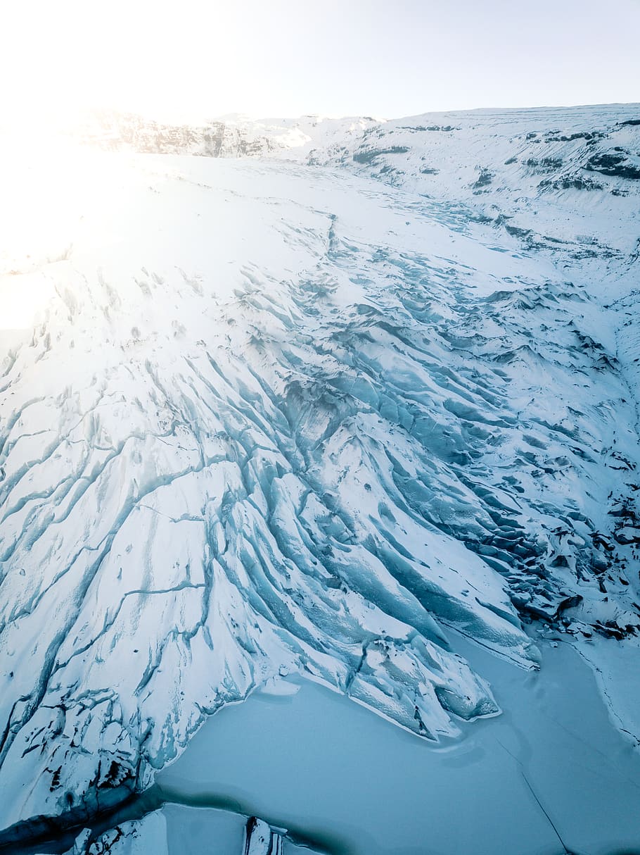 ice surface, outdoors, mountain, nature, snow, glacier, panoramic HD wallpaper