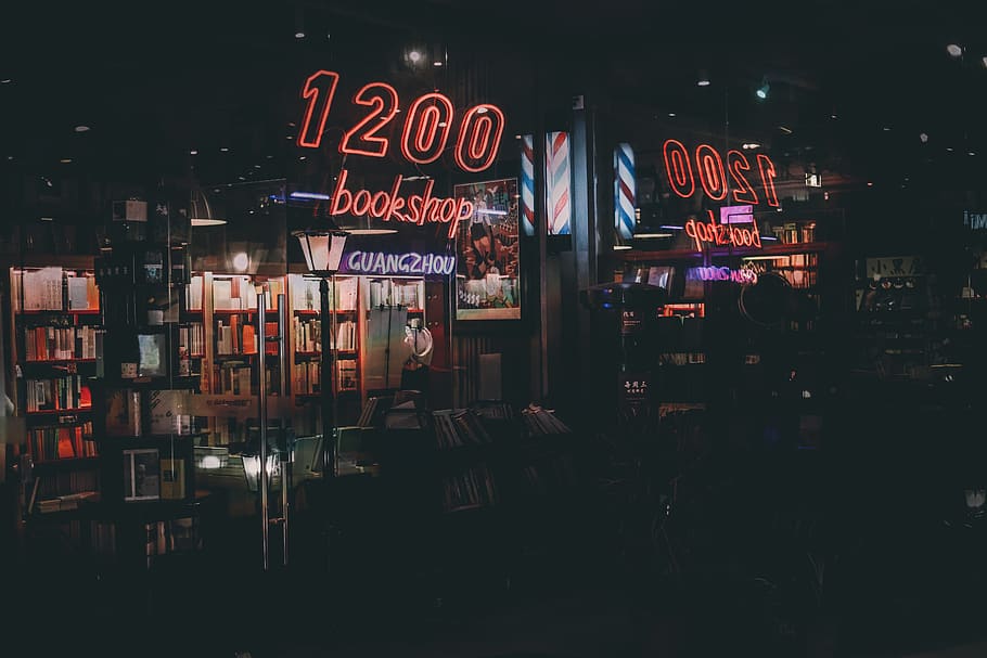 1200 bookshop signag, text, western script, communication, illuminated HD wallpaper