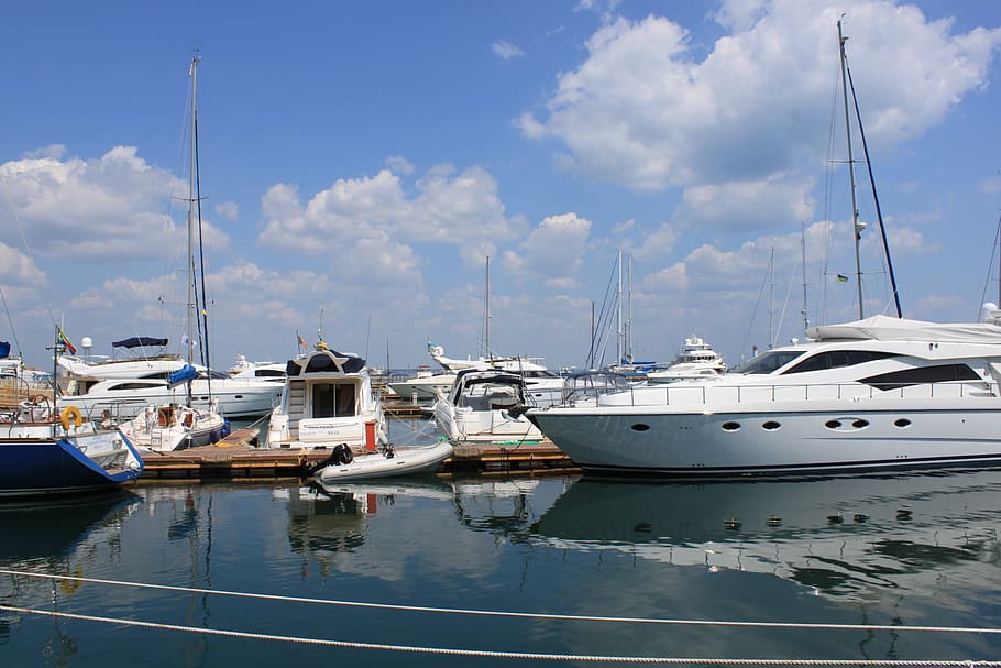 ukraine, odessa, the sea port, boat, yacht, cloud, sky, nautical vessel
