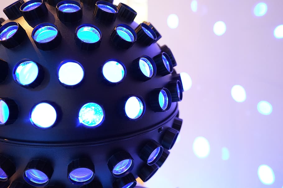 Black Disco Ball, bright, illuminated, light, arts culture and entertainment HD wallpaper