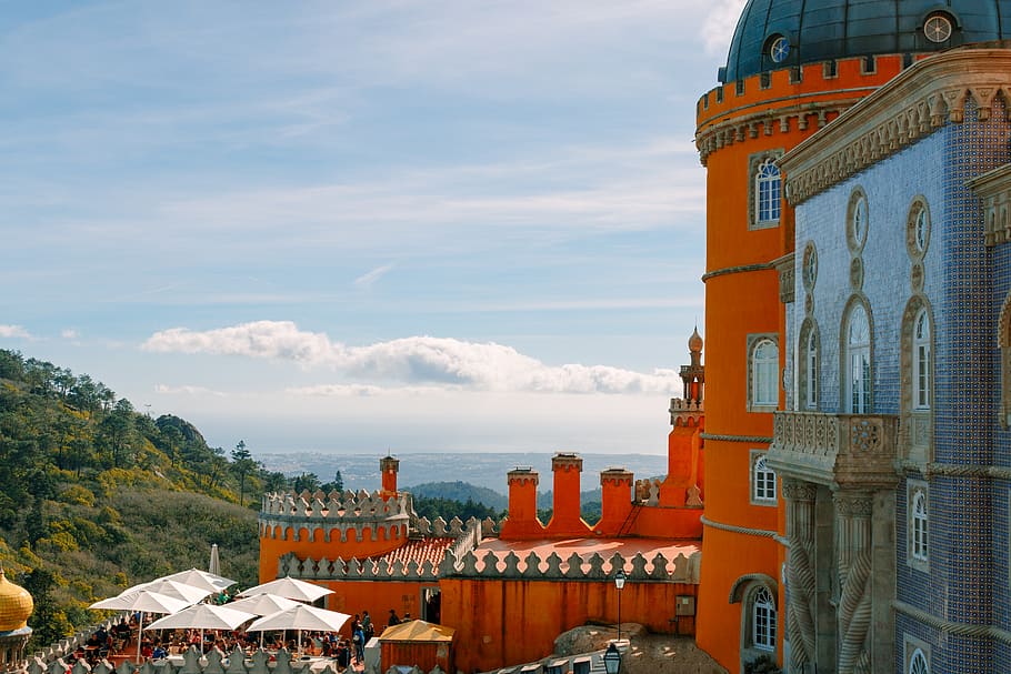 Pena Palace and Park, Sintra, Portugal, 4K 