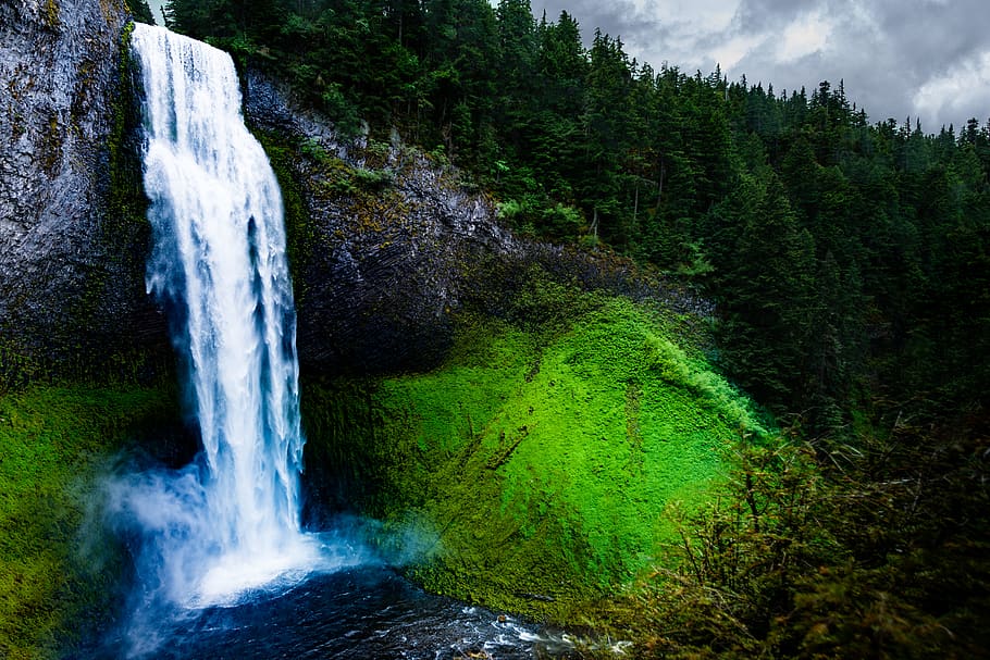 waterfalls during daytime, beauty in nature, plant, scenics - nature HD wallpaper