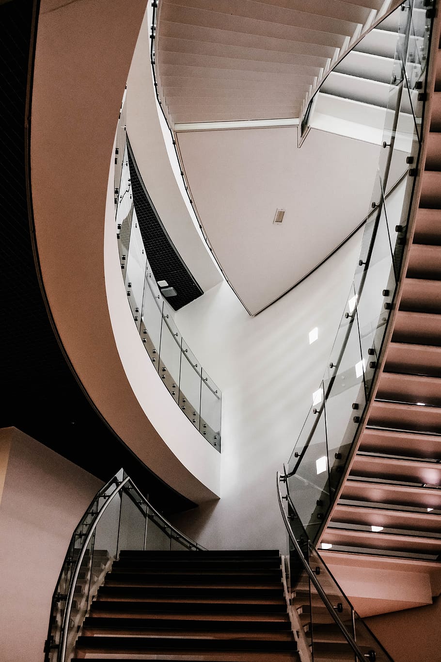 black concrete staris, staircase, steps and staircases, railing HD wallpaper