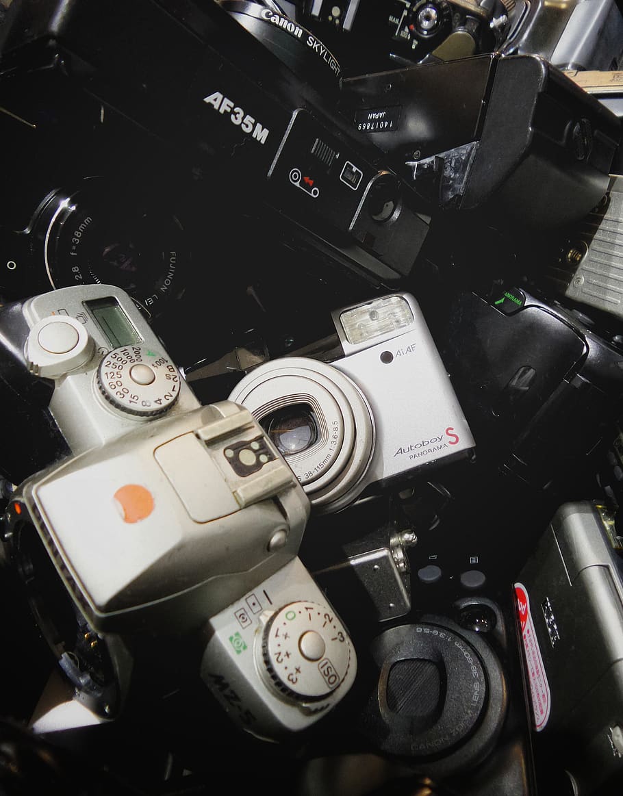 junk, camera, part, used, rubbish, canon, sony, ricoh, dead HD wallpaper