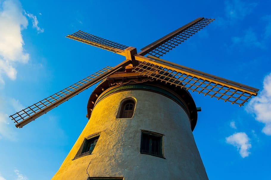 mill, wind, windmill, production, electricity, high, sky, environmental conservation HD wallpaper