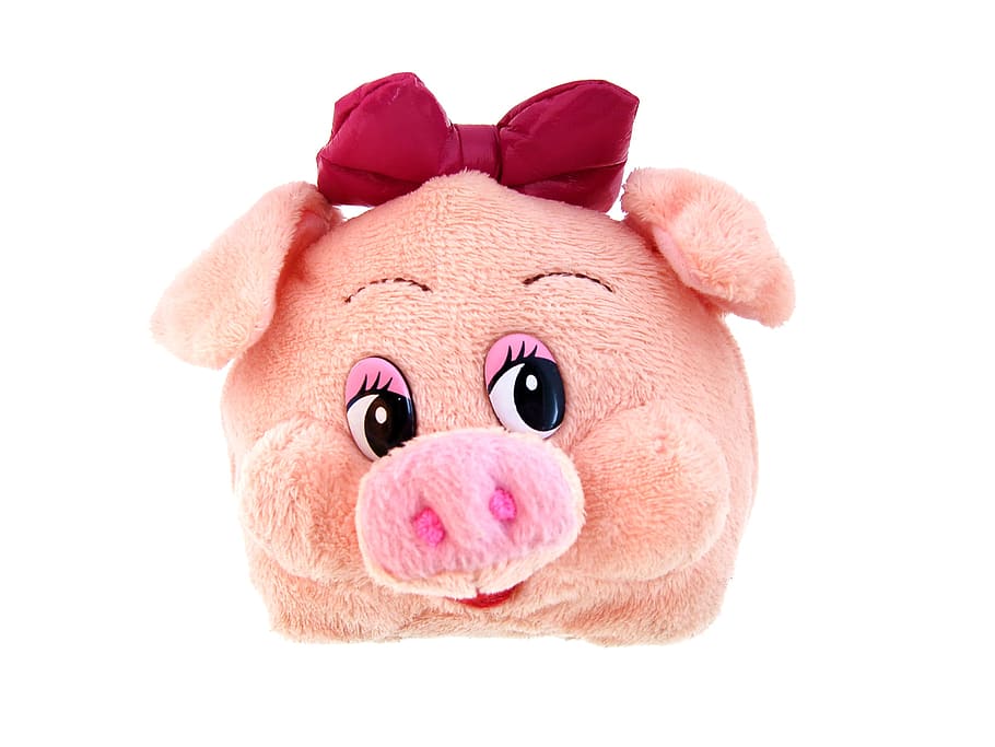 animal, object, pig, piglet, pink, single, toy, ears, cute HD wallpaper