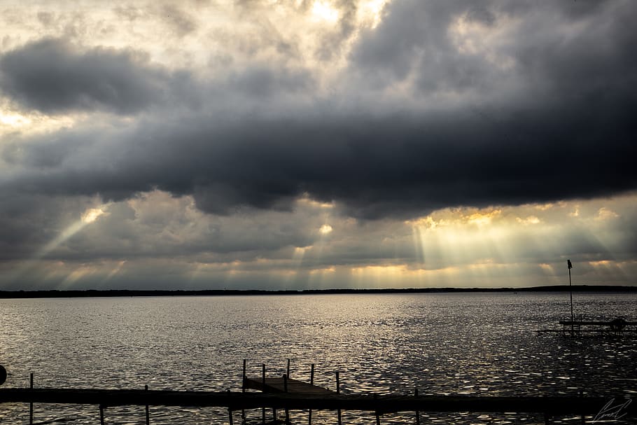 water, waterfront, dock, port, pier, sunlight, weather, nature HD wallpaper