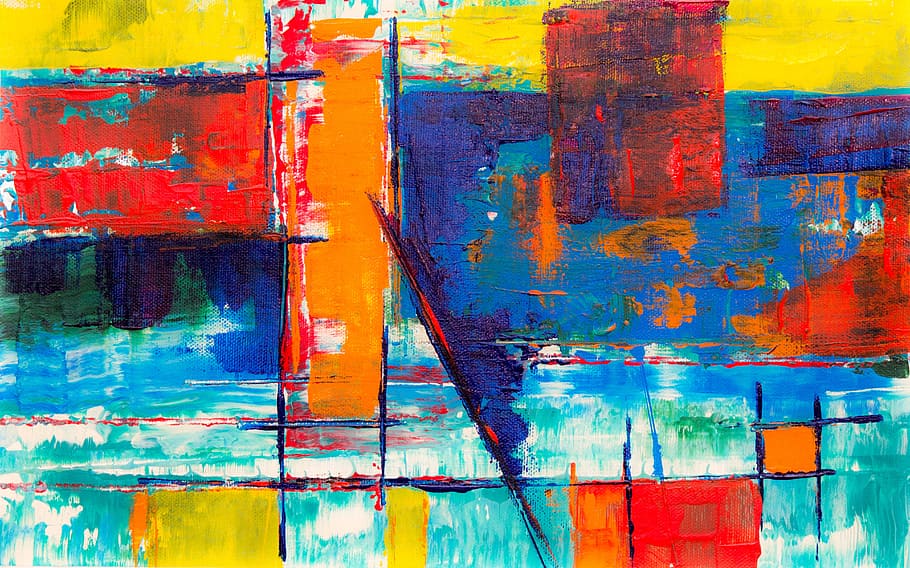 white and multicolored abstract painting, colour, surface, royal HD wallpaper