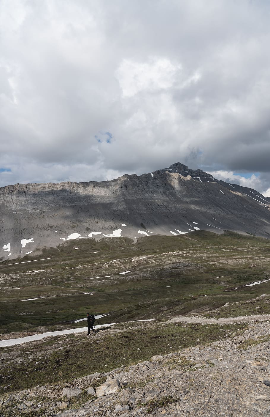 canada, wilcox peak, snow, landscape, jasper, clouds, view, HD wallpaper