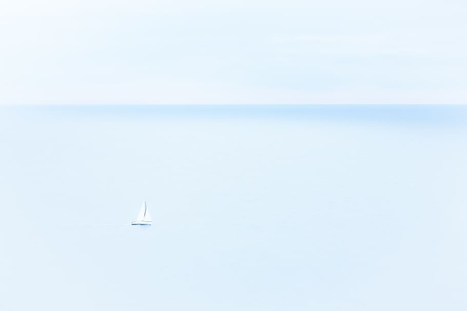 White Sailboat, art, bright, costa brava, flight, landscape, mediterranean sea HD wallpaper
