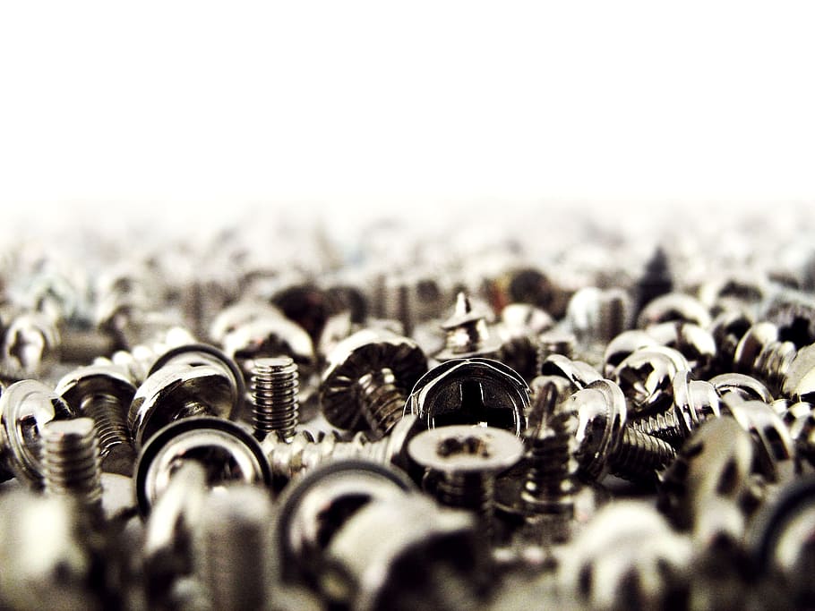 screws, closeup, heap, chrome, steel, nobody, many, heavy, bolt HD wallpaper