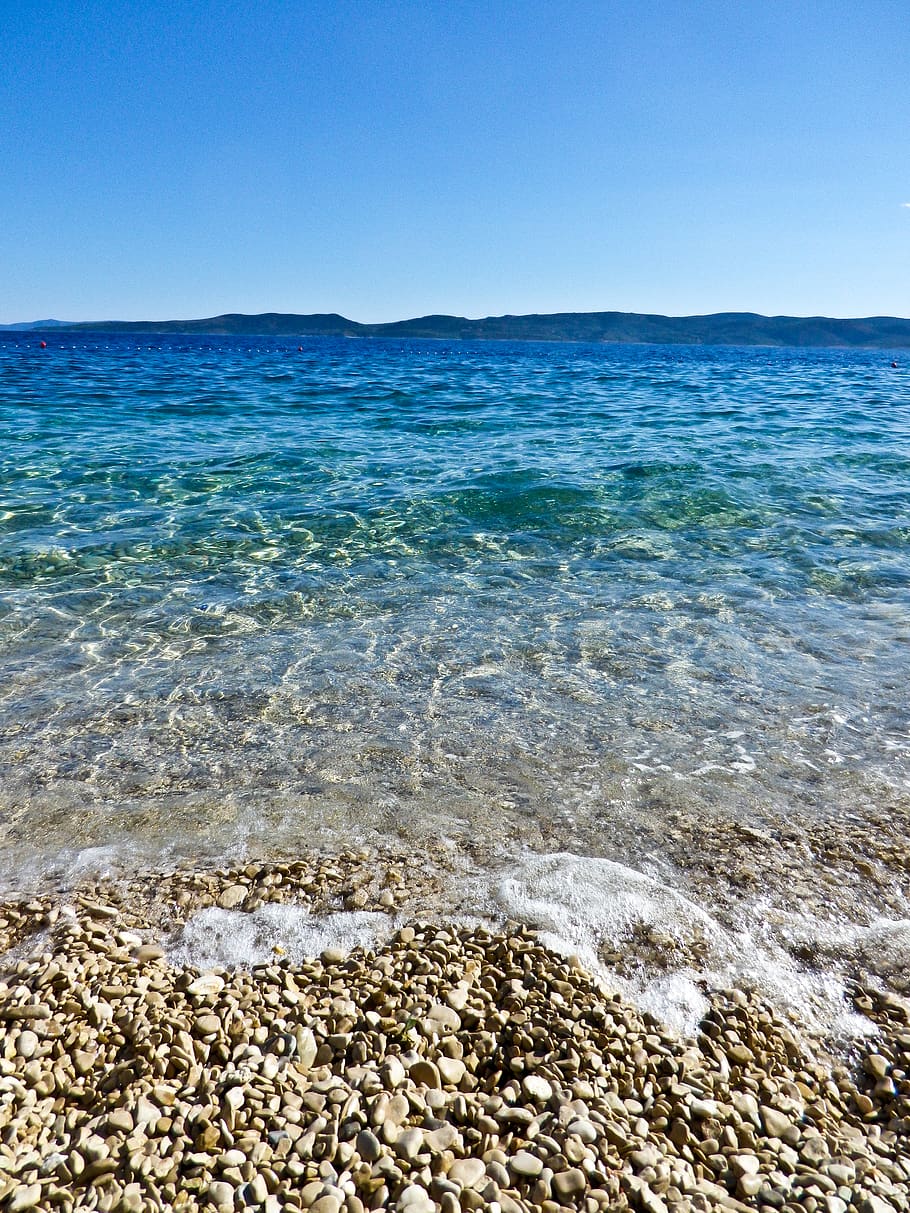 pebble, water, beach, wave, sea, beauty in nature, land, scenics - nature HD wallpaper
