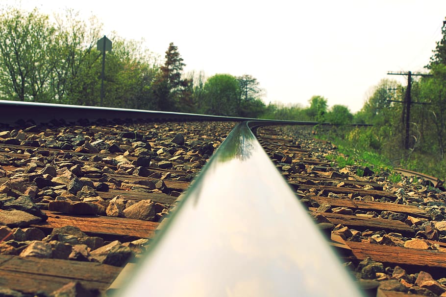 railroad, train tracks, railroad track, rail transportation HD wallpaper