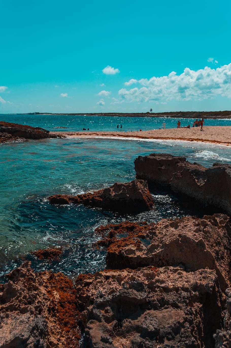 Photo of Body of Water, beach, blue sky, clouds, daylight, landscape HD wallpaper