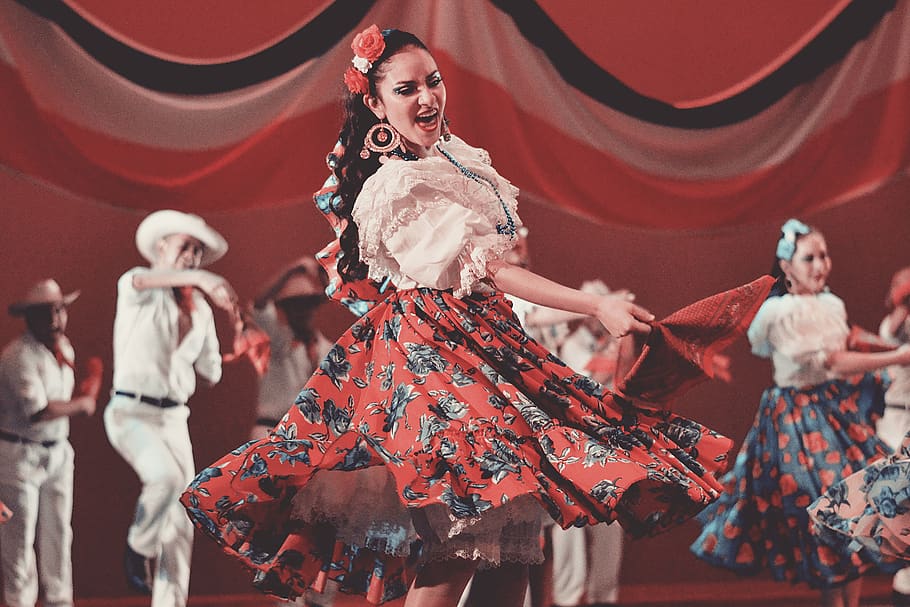 custom, traditions, mexican, red, folk, dance, mexico, group of people