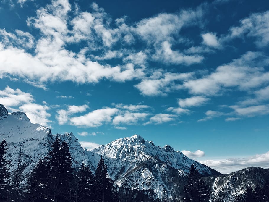 Snow capped mountains