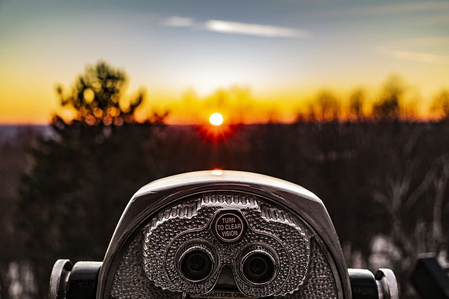 selective focus photo of silver tower viewer telescope facing sunshine, HD wallpaper