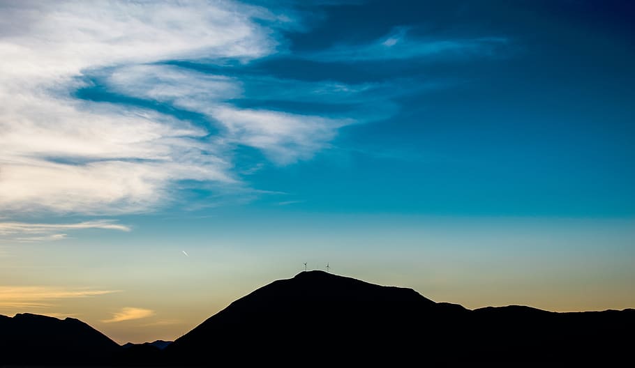 nature, mountains, sky, clouds, silhouette, scenics - nature HD wallpaper