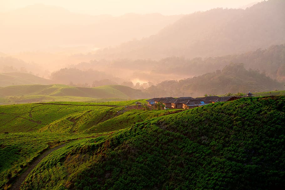 green mountain, landscape, scenics - nature, environment, beauty in nature HD wallpaper