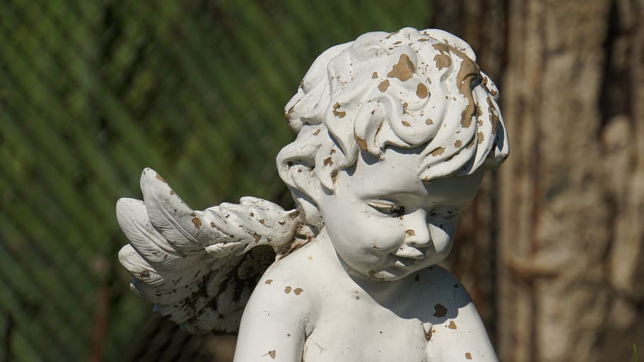 angel, angel figure, sculpture, statue, cemetery, wing, stone figure, HD wallpaper