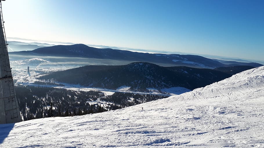 winter, mountains, snow, landscape, nature, cold, sky, adventure HD wallpaper