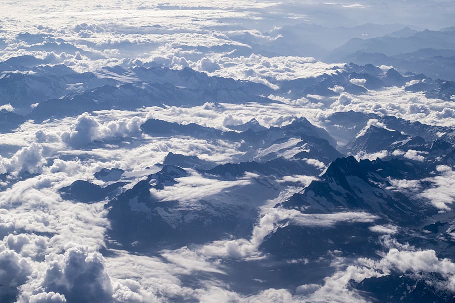 clouds, high, landscape, mountains, nature, outdoors, scenic HD wallpaper