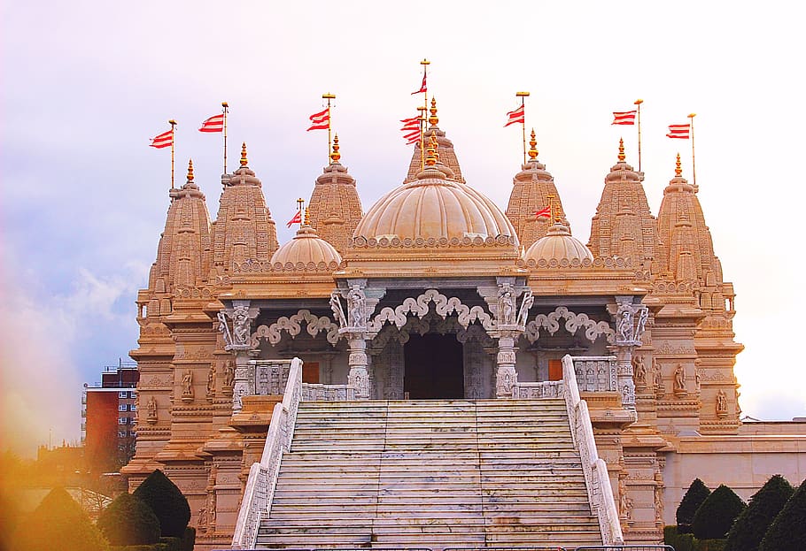 flag standing on establishment, temple, architecture, building HD wallpaper