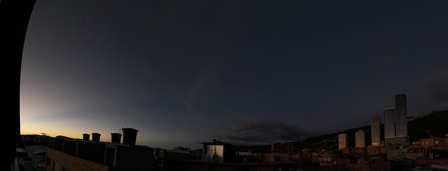 panorama, sunset, penumbra, bogota, norte, building exterior, HD wallpaper