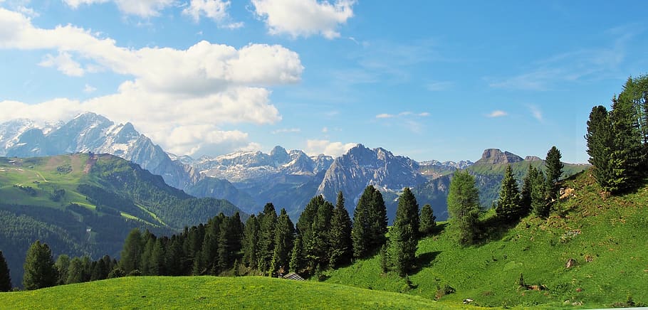 dolomites, mountains, nature, plant, beauty in nature, scenics - nature HD wallpaper
