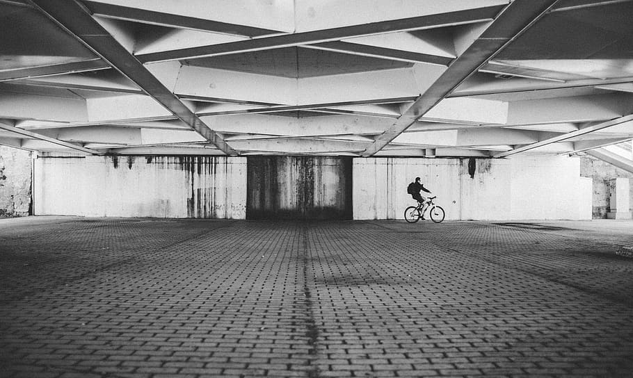 man riding bicycle, vehicle, transportation, bike, machine, wheel HD wallpaper