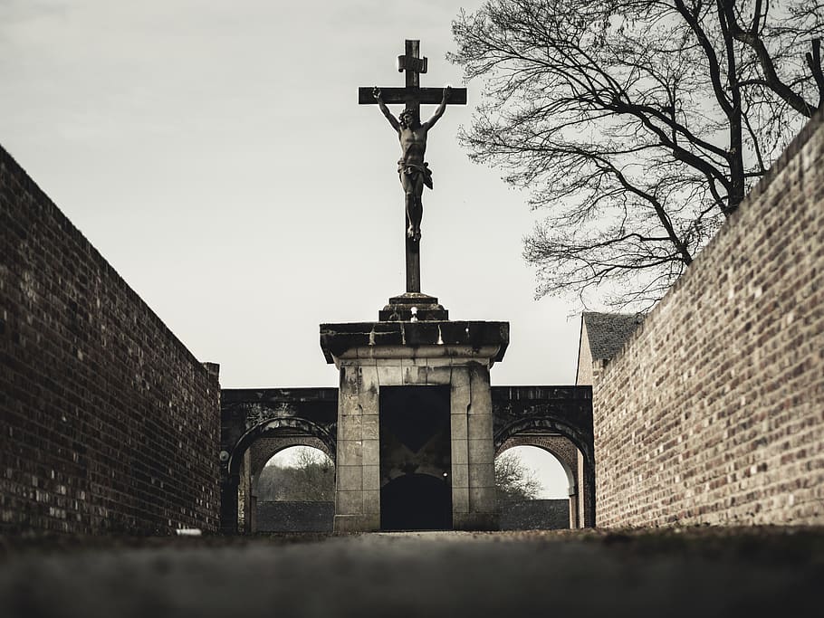 crucifix statue, built structure, architecture, religion, belief HD wallpaper