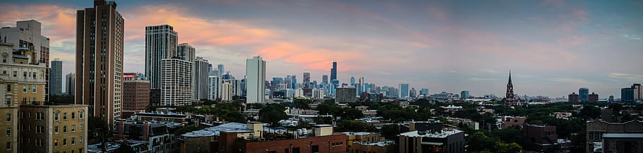 chicago, united states, city, pano, skyscapers, skyline, landscape, HD wallpaper