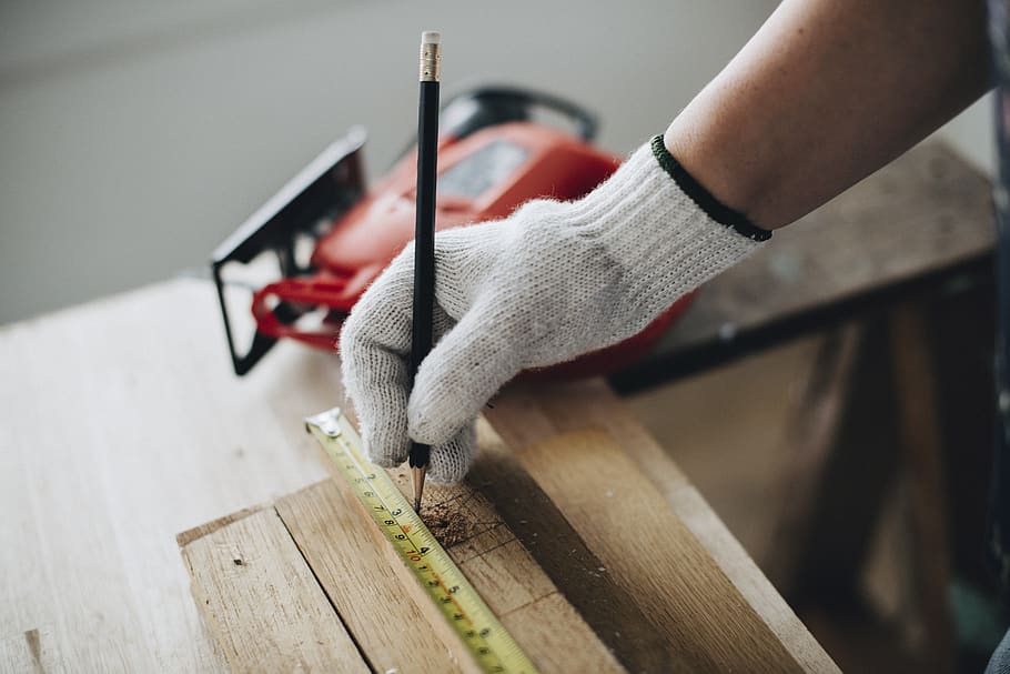 Person Holding Black Pencil, builder, building, carpenter, carpentry