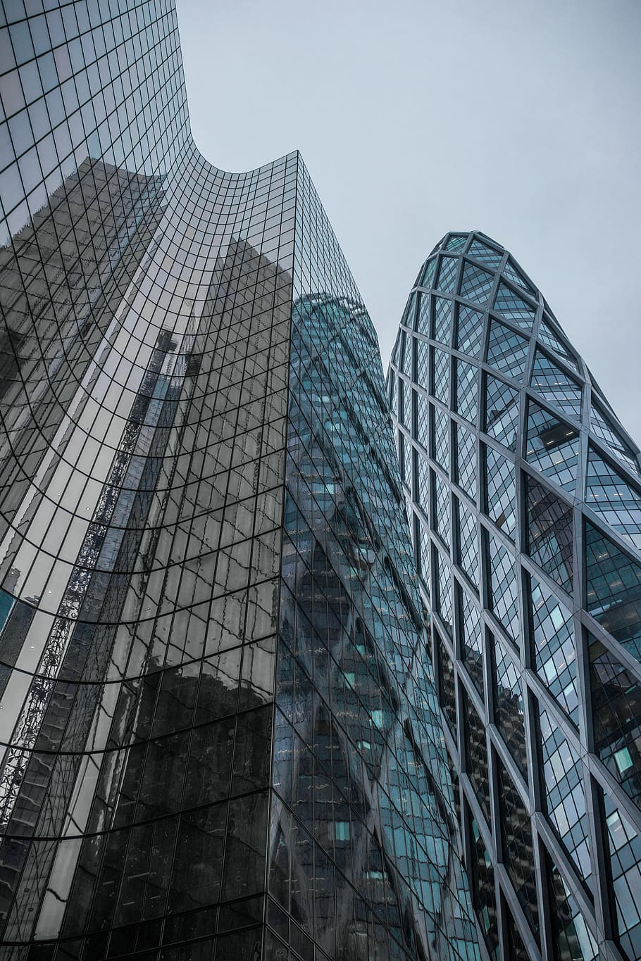 curtain wall building, built structure, architecture, building exterior HD wallpaper