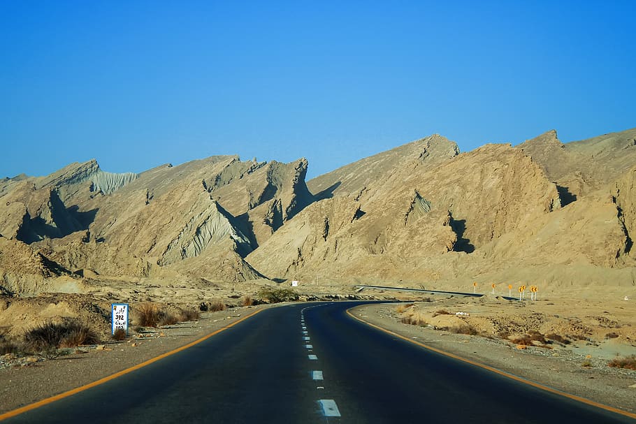 road, transportation, sky, direction, mountain, clear sky, nature HD wallpaper