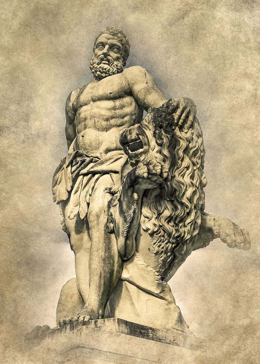 hercules, sculpture, statue, old, monument, europe, ancient