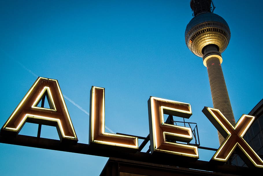 ALEX LED signage, tower, building, architecture, triangle, furniture HD wallpaper