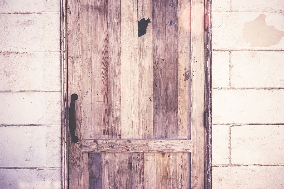 Closed Brown Wooden Door, rustic, wood - material, architecture HD wallpaper