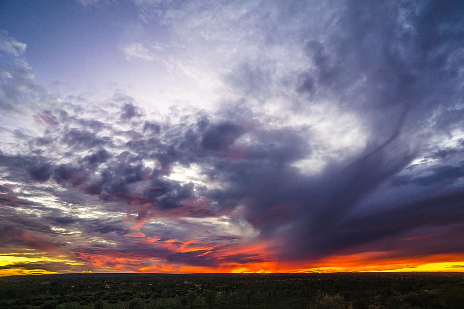 dramatic, nature, clouds, sky, plains, sunset, cloud - sky HD wallpaper