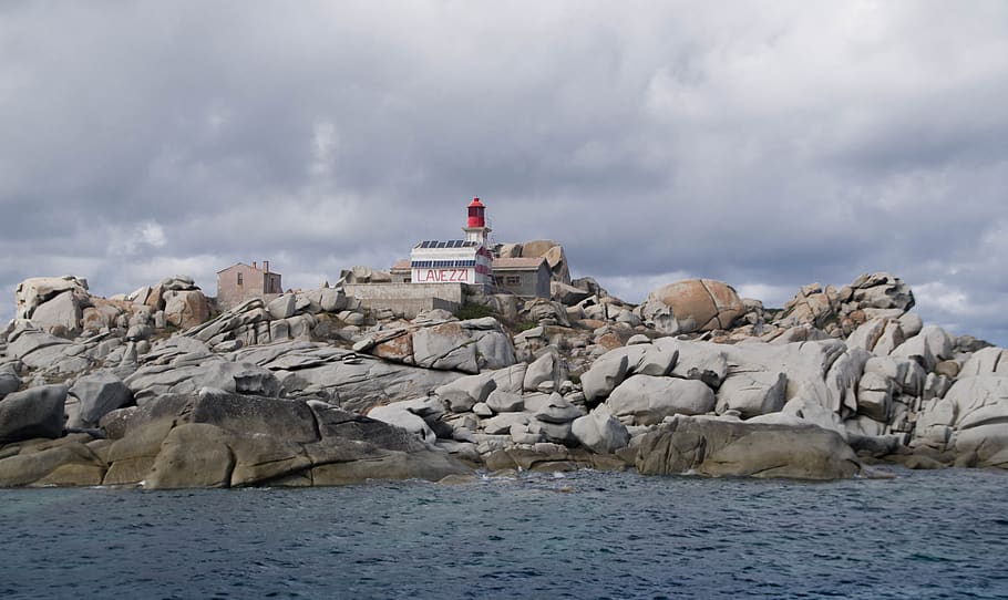 corsican, lavezzi isles, lighthouse, navigation, rocks, granite HD wallpaper