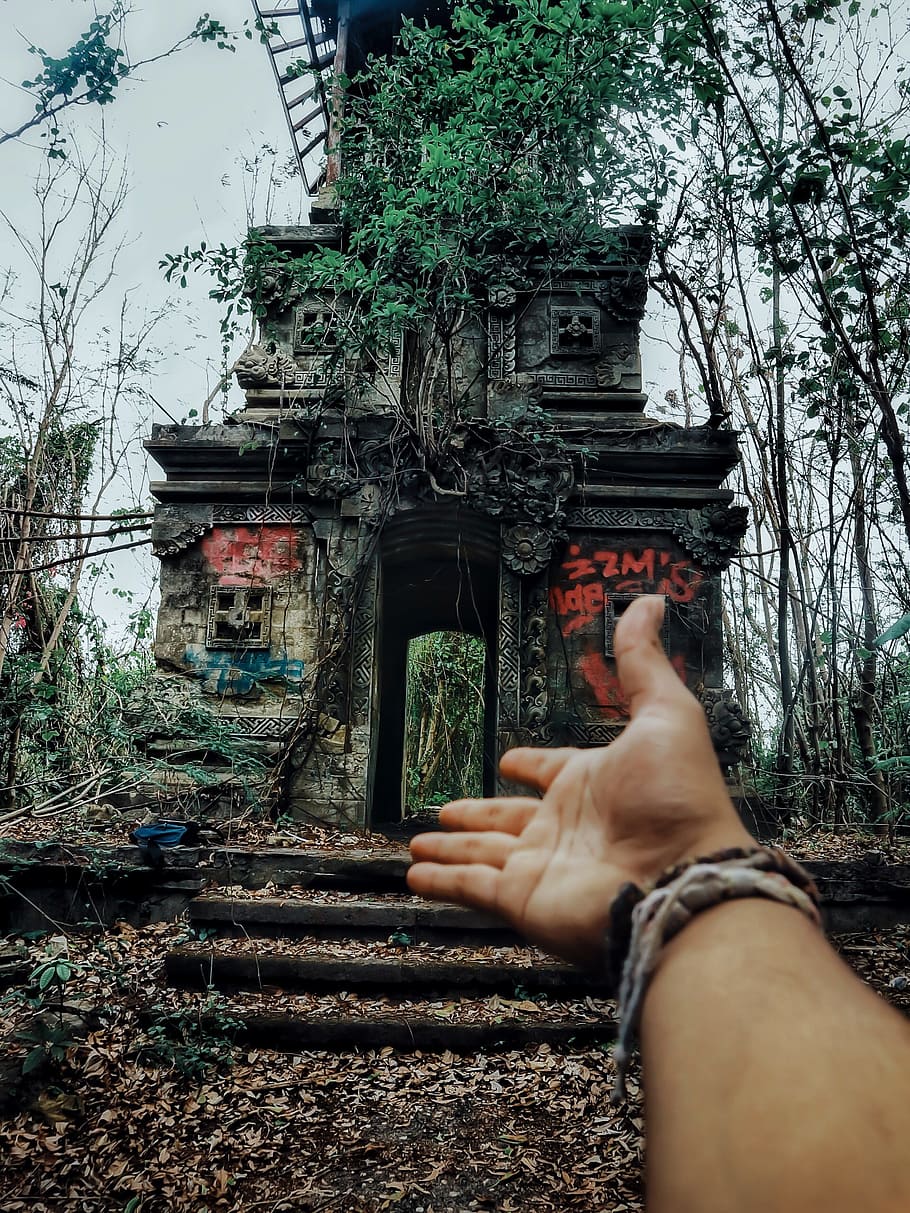 Person Showing Concrete Establishment, ancient, architecture HD wallpaper
