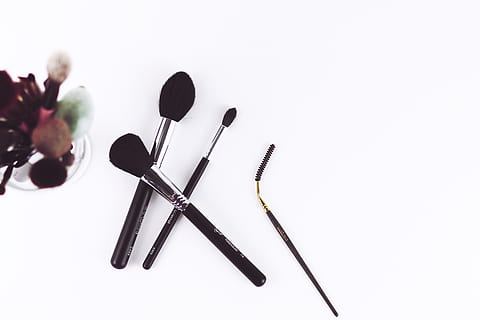 four black make-up brushes, beauty, new york, united states, make up brush HD wallpaper