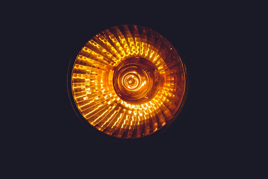 macro, close up, lightbulb, golden, glow, filament, electric HD wallpaper