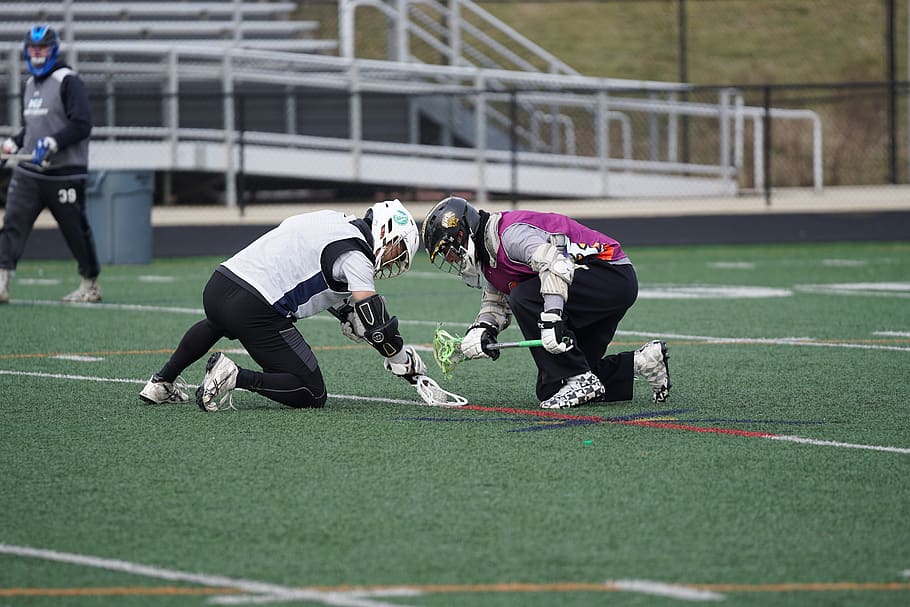 two men playing lacrosse sports, human, person, apparel, clothing HD wallpaper